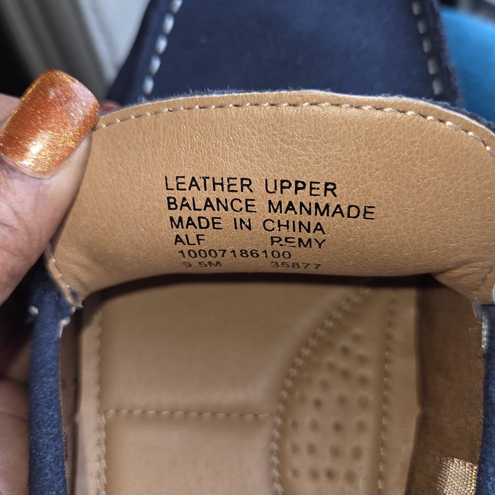 Navy Leather Loafers